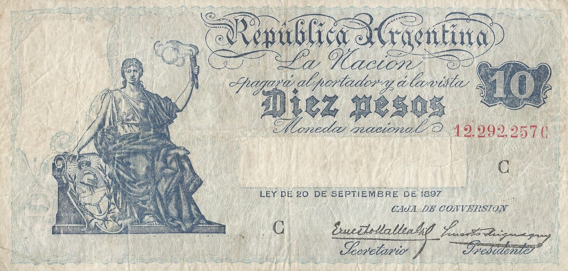 8-Caja de Conversión Comunes (1908-1935) 24 Bot 1634 Anverso