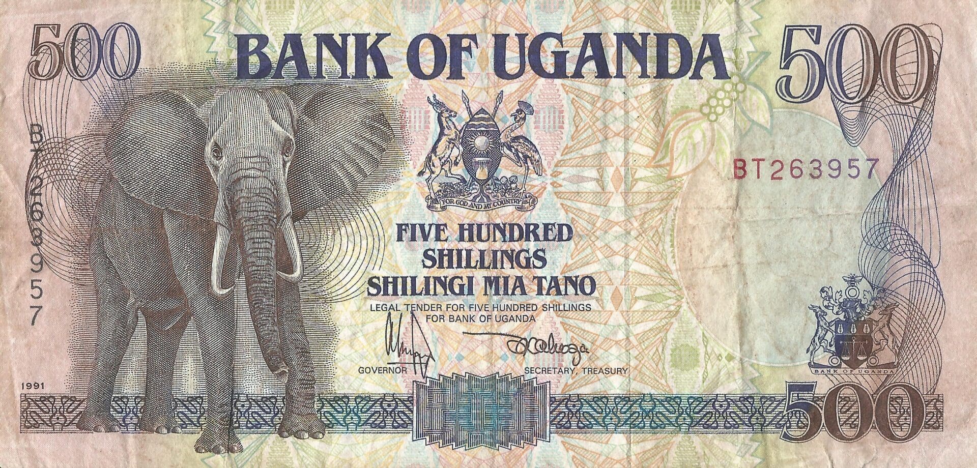 Uganda 21 Pick 33a Anverso