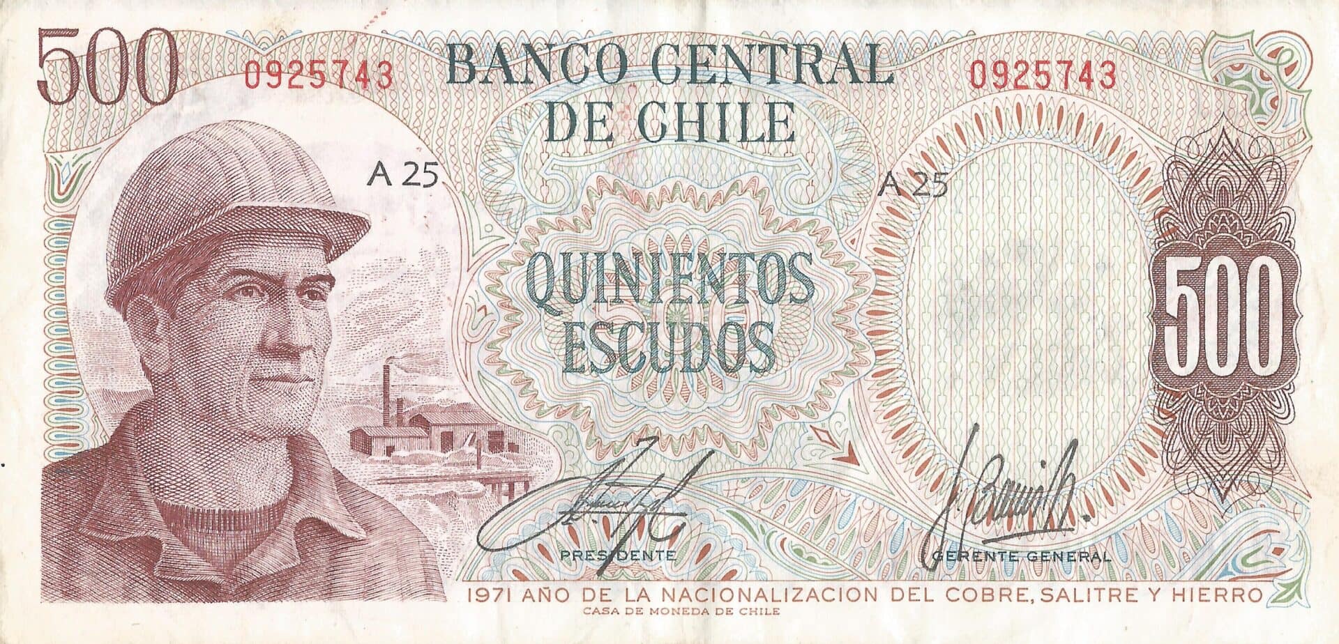 Chile 59 Pick 145a Anverso