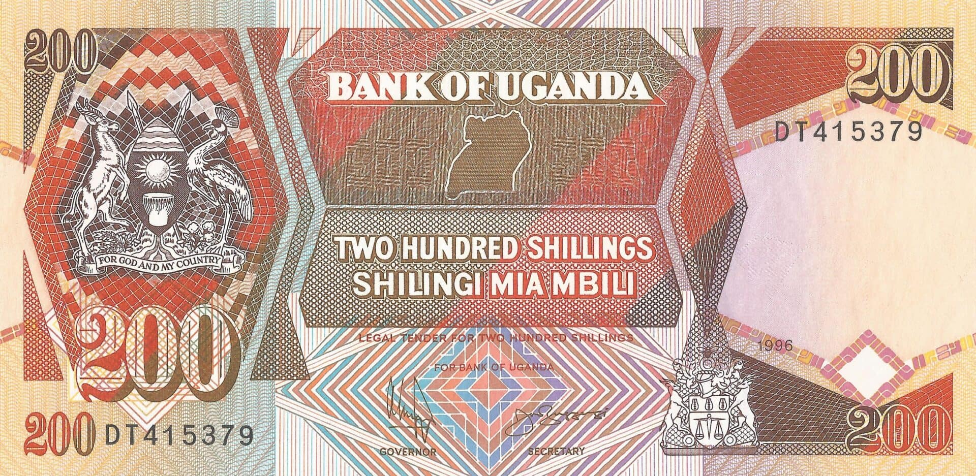 Uganda 19 Pick 32b Anverso