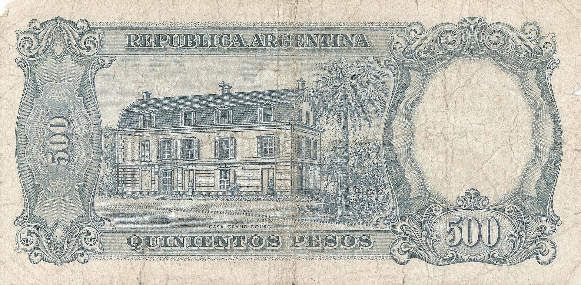 10-Banco Central San Martin - Libertad y Justicia (1942-1969) y Resellados a Pesos Ley (1969-1971) 120 Col 521a Reverso scaled