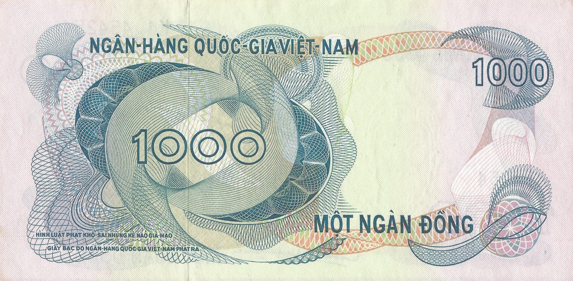 Vietnam del Sur 28 Pick 29a Reverso