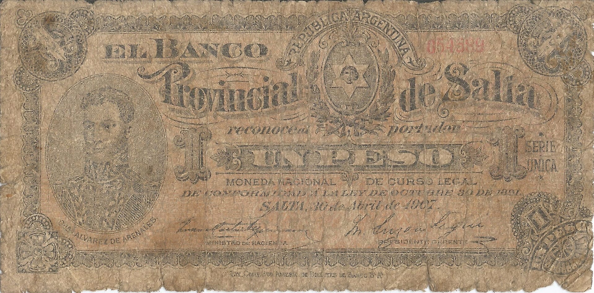 1-Ediciones Especiales Regionales y de Bancos Privados (1841-1904) 13 Pick S797 A Anverso scaled