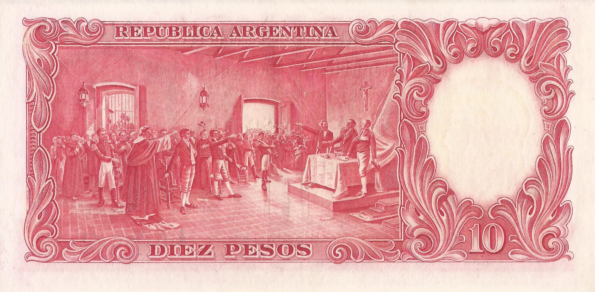 10-Banco Central San Martin - Libertad y Justicia (1942-1969) y Resellados a Pesos Ley (1969-1971) 32 Col 455d Reverso scaled
