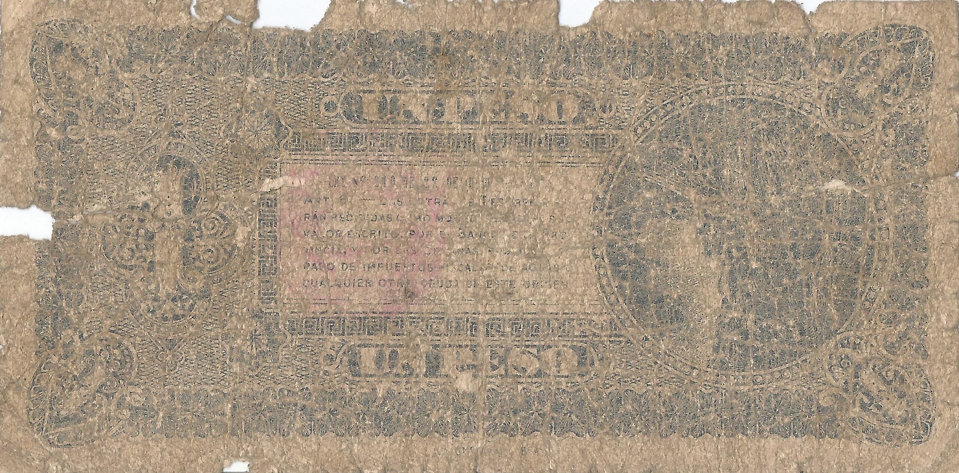 1-Ediciones Especiales Regionales y de Bancos Privados (1841-1904) 37 Pick S2075 Reverso scaled