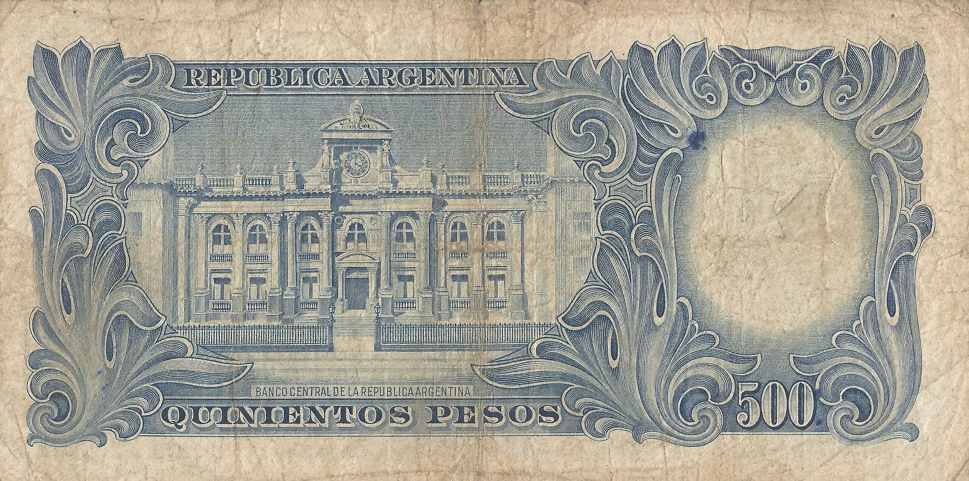 10-Banco Central San Martin - Libertad y Justicia (1942-1969) y Resellados a Pesos Ley (1969-1971) 108 Col 511b Reverso scaled