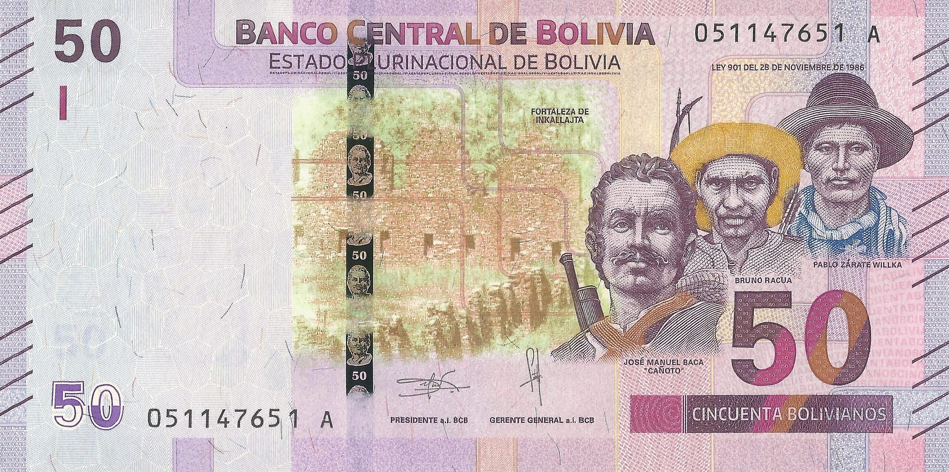 Bolivia 105 Pick Nuevo P 250a Anverso scaled