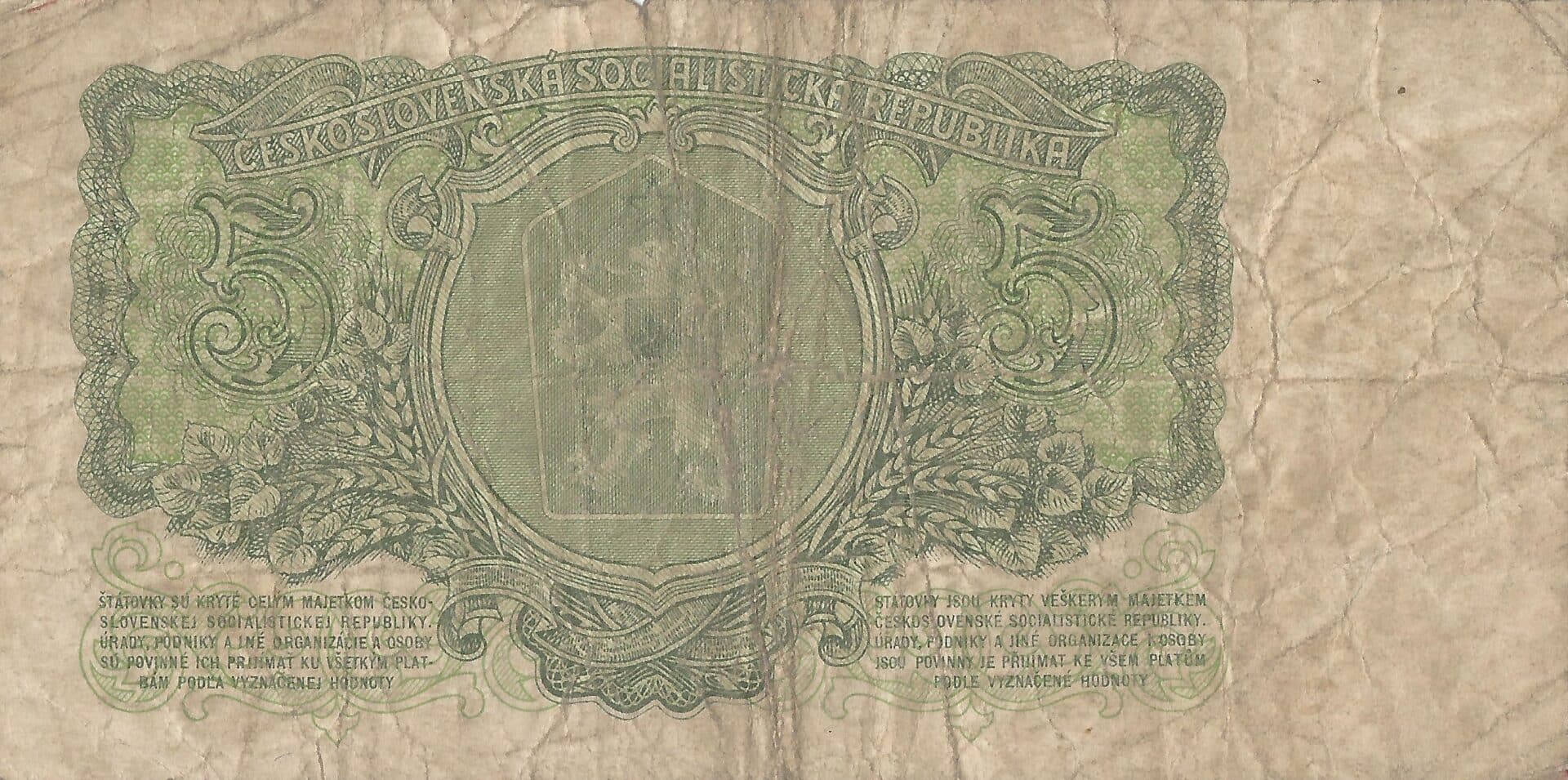 Checoslovaquia 24 Pick 82a Reverso