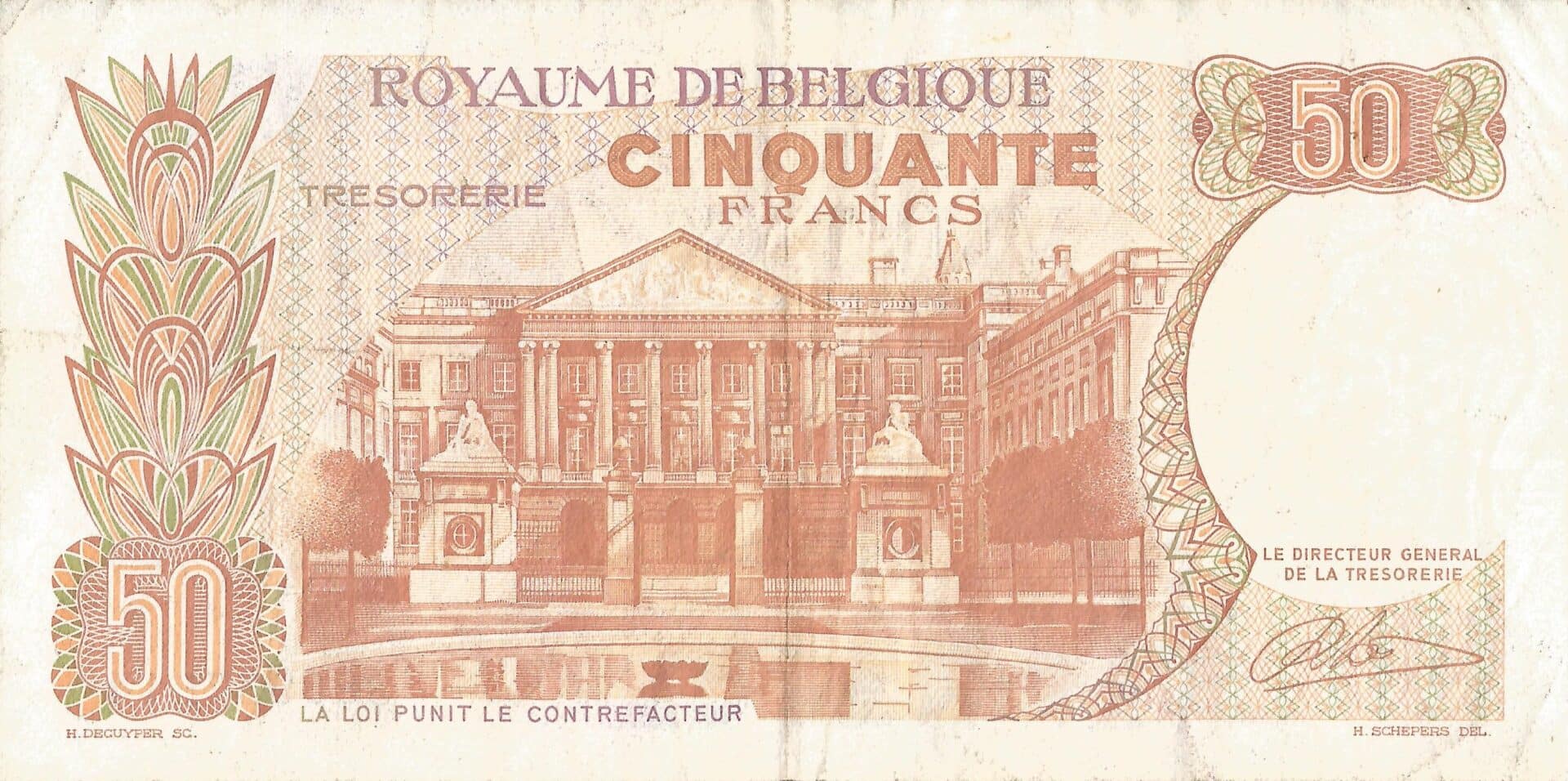 Bélgica 28 Pick 139a Reverso