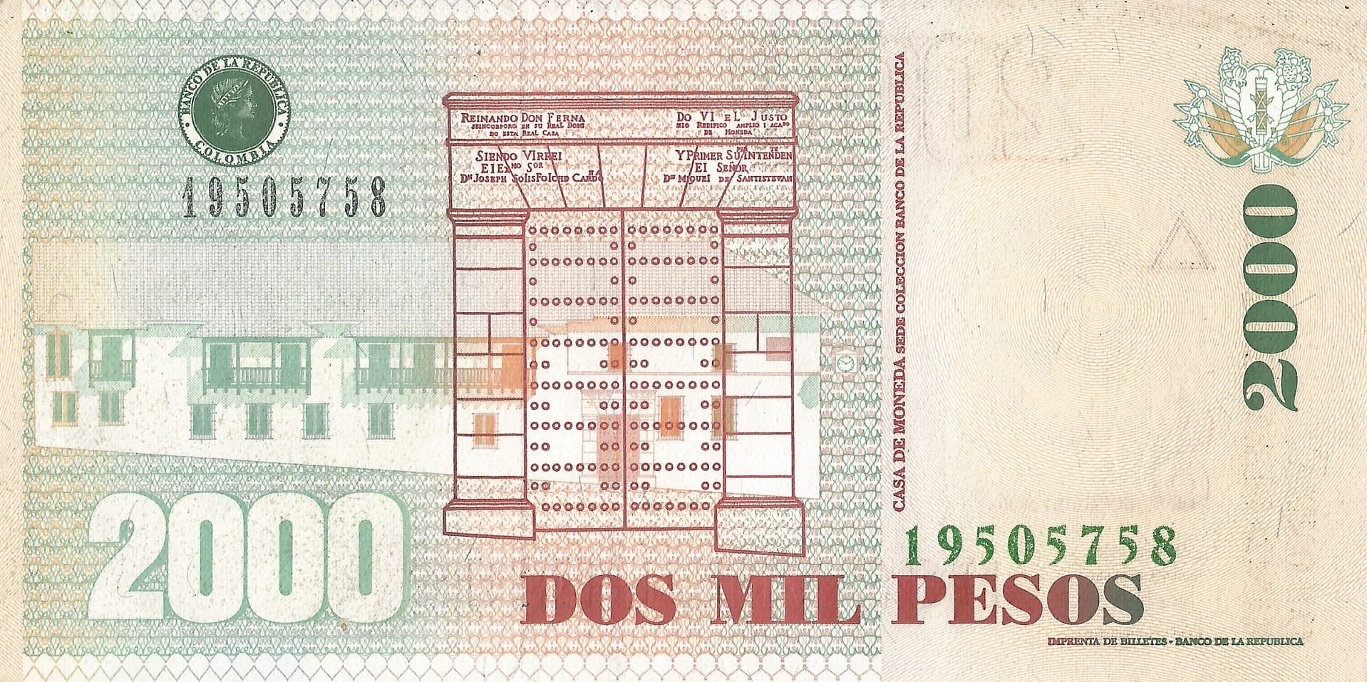 Colombia 54 Pick 457c Reverso scaled