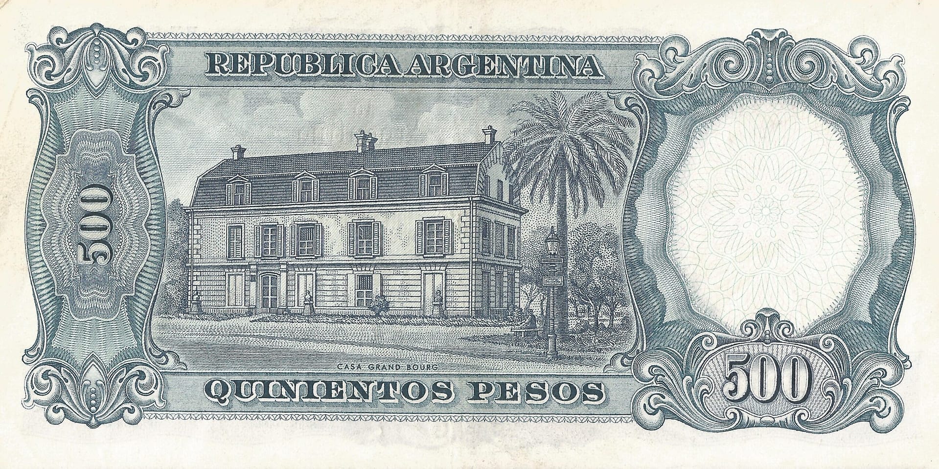 10-Banco Central San Martin - Libertad y Justicia (1942-1969) y Resellados a Pesos Ley (1969-1971) 122 Col 522a Reverso scaled