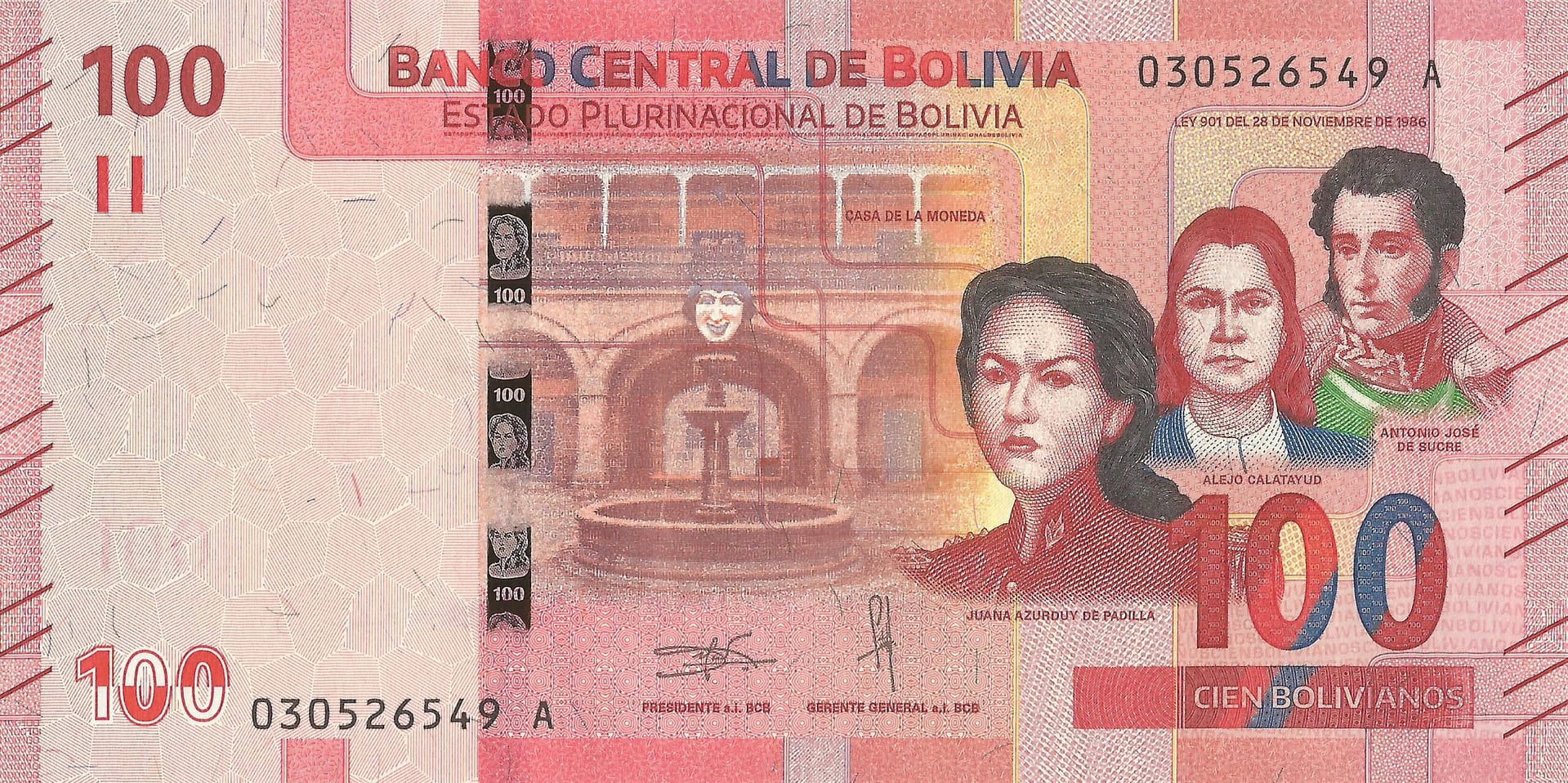 Bolivia 107 Pick Nuevo P 251a Anverso scaled