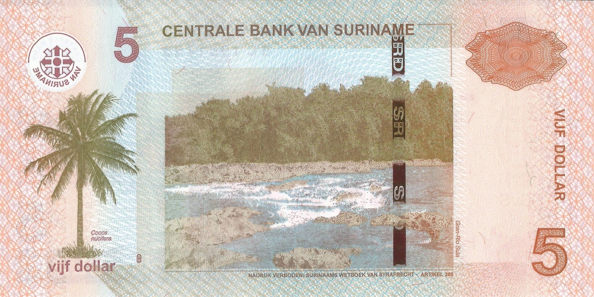 Surinam 36 Pick 162c Reverso