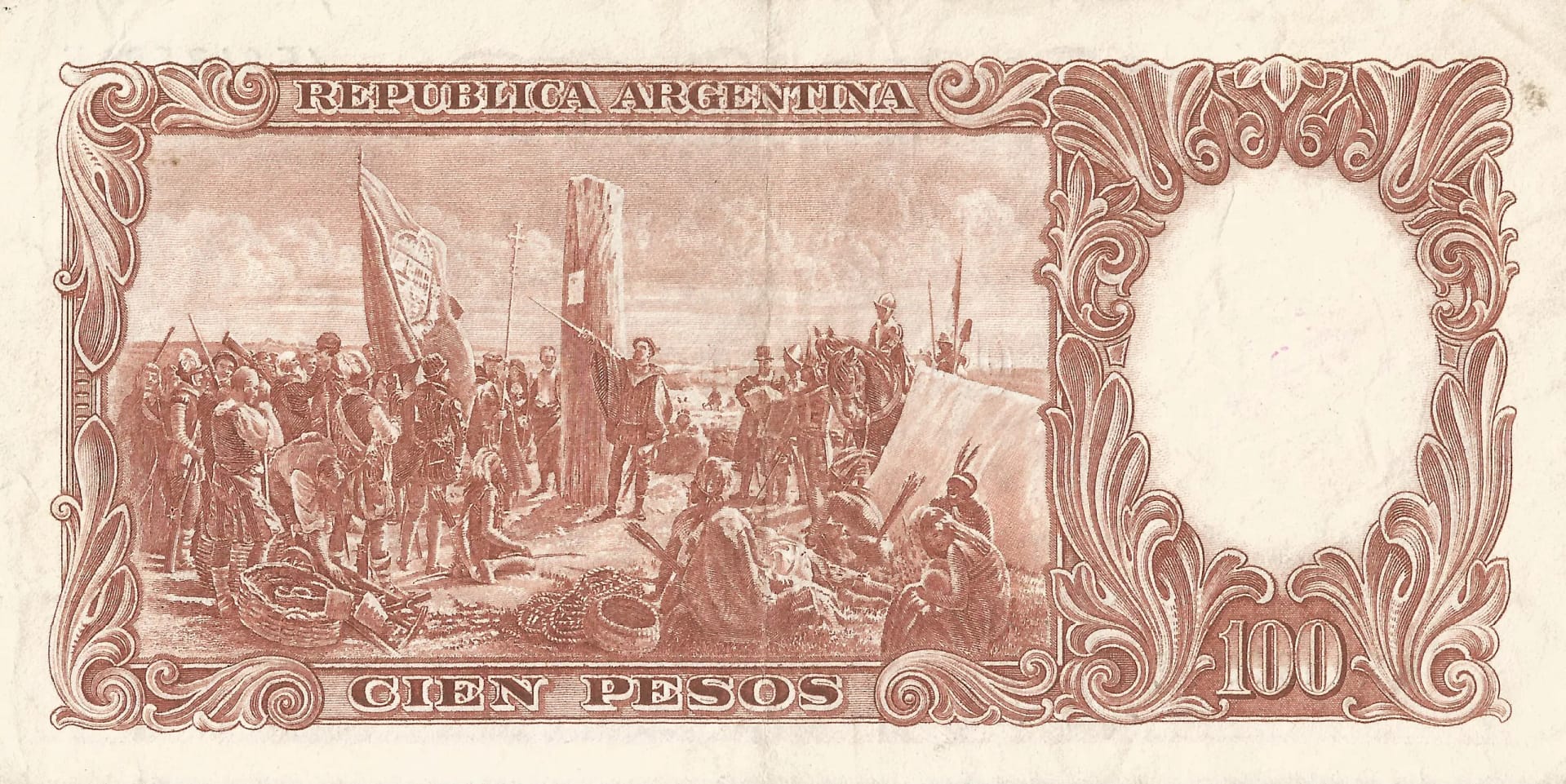 10-Banco Central San Martin - Libertad y Justicia (1942-1969) y Resellados a Pesos Ley (1969-1971) 98 Col 504c Reverso scaled