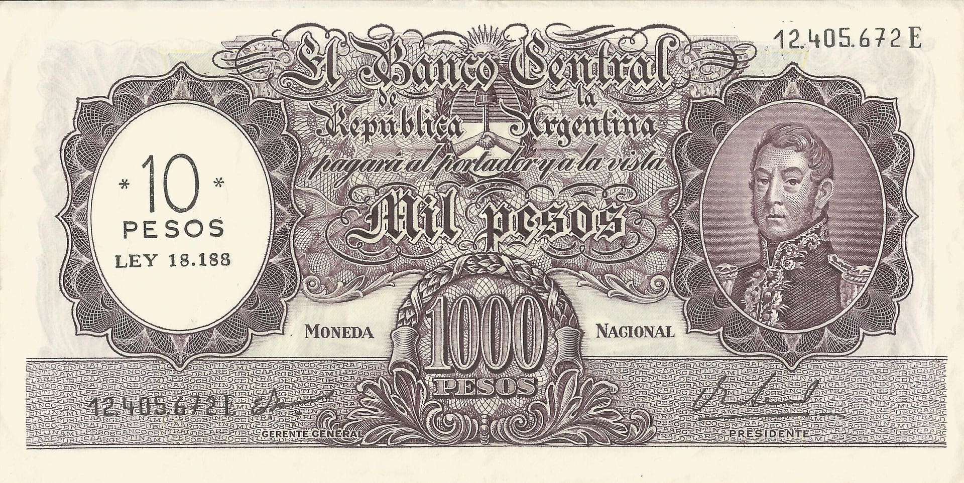 10-Banco Central San Martin - Libertad y Justicia (1942-1969) y Resellados a Pesos Ley (1969-1971) 166 Col 554d Anverso scaled