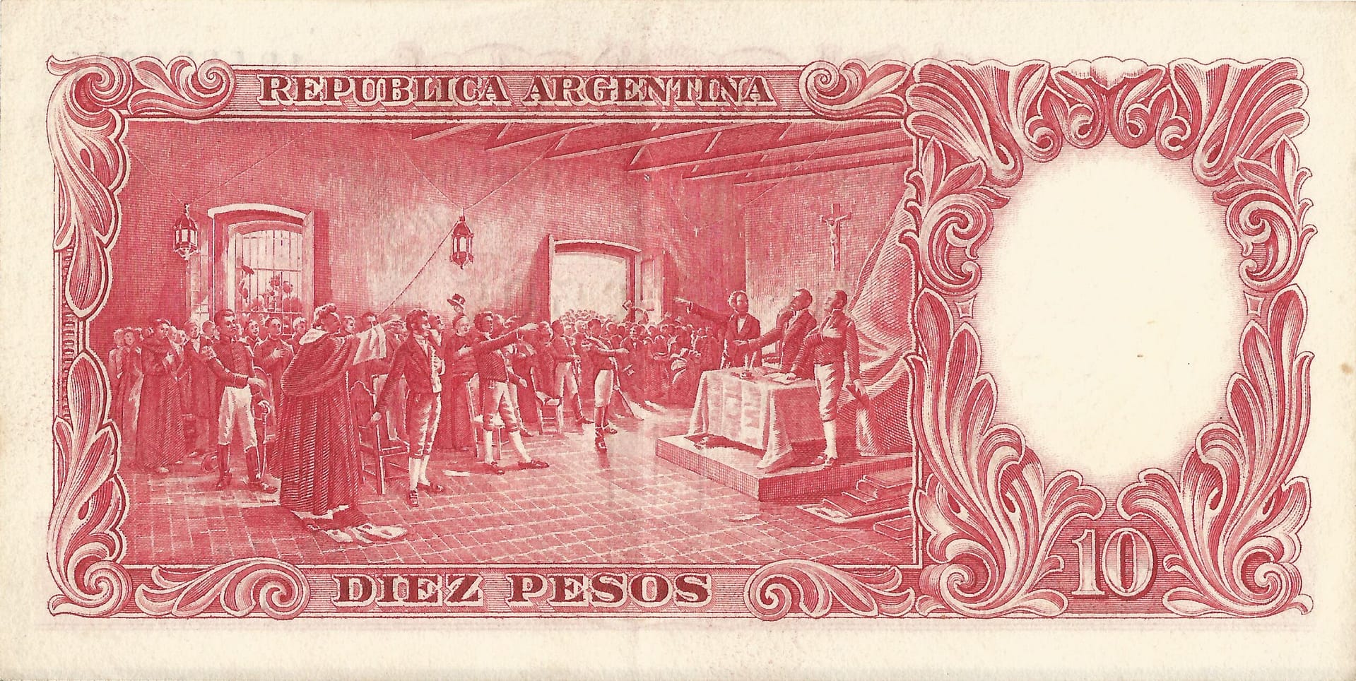 10-Banco Central San Martin - Libertad y Justicia (1942-1969) y Resellados a Pesos Ley (1969-1971) 43 Col 464a Reverso scaled