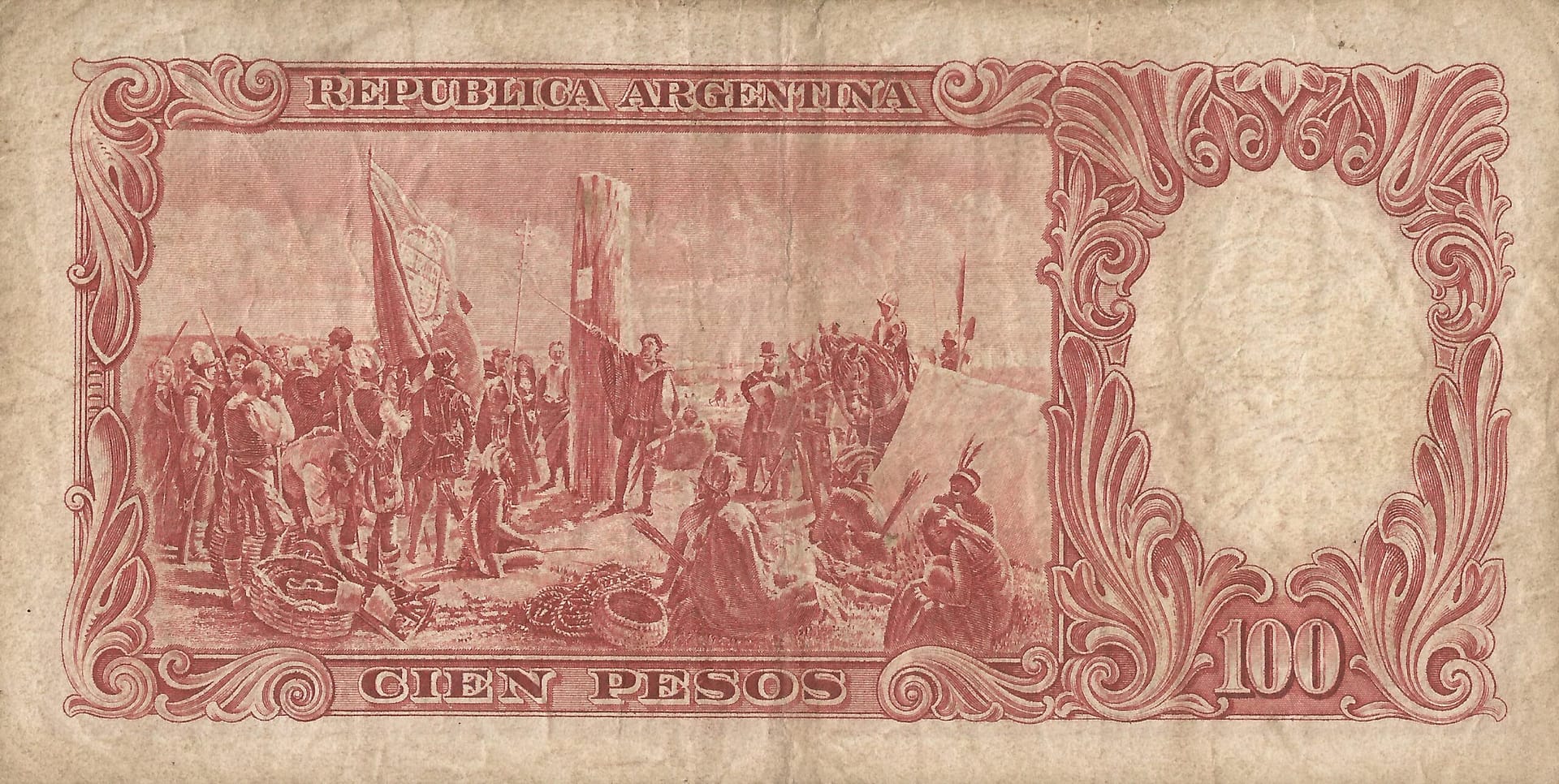 10-Banco Central San Martin - Libertad y Justicia (1942-1969) y Resellados a Pesos Ley (1969-1971) 84 Col 497e Reverso scaled