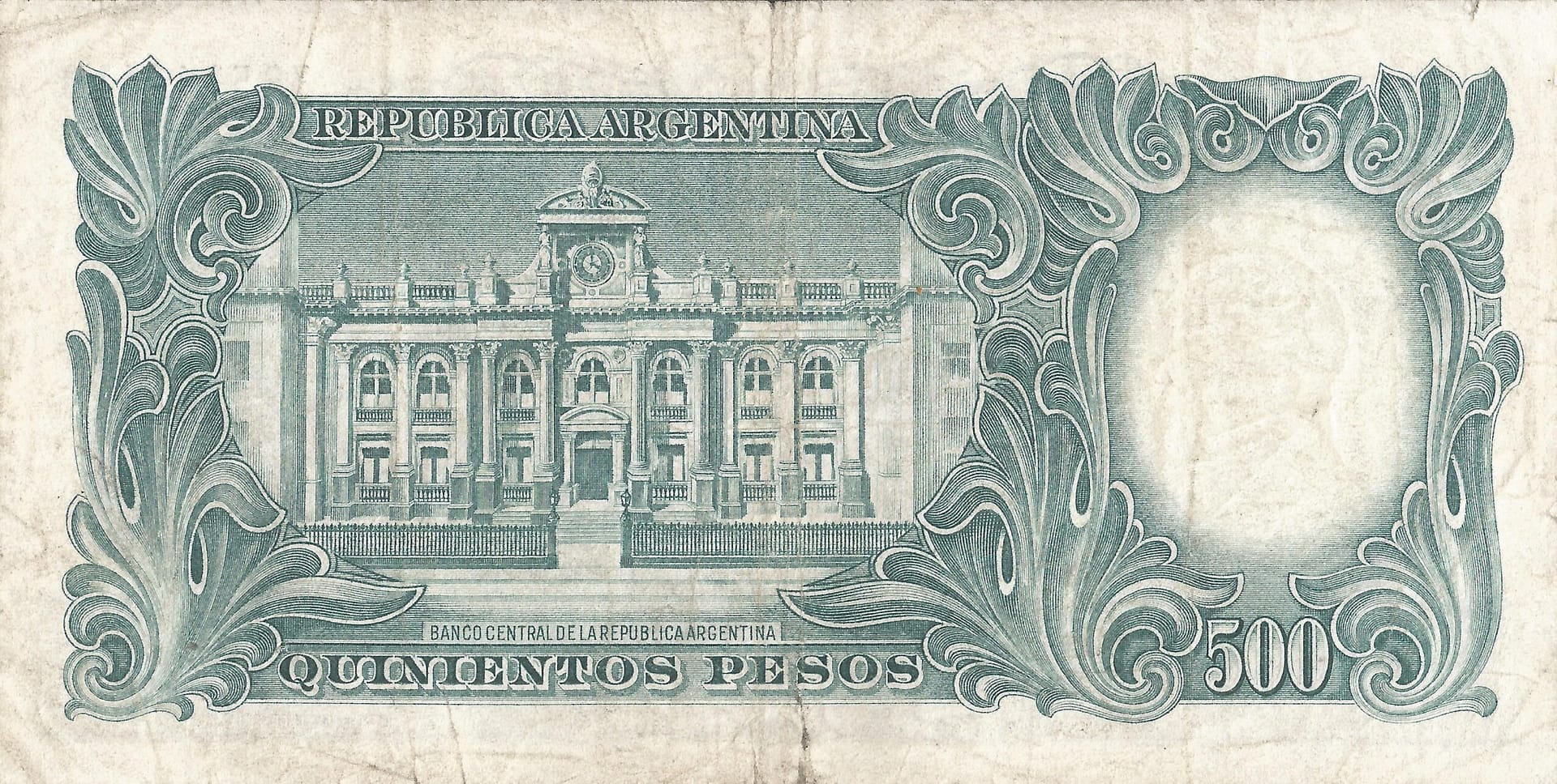 10-Banco Central San Martin - Libertad y Justicia (1942-1969) y Resellados a Pesos Ley (1969-1971) 113 Col 518b Reverso scaled