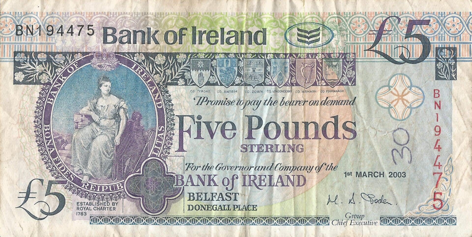 Irlanda del Norte 5 Pick 79a Anverso