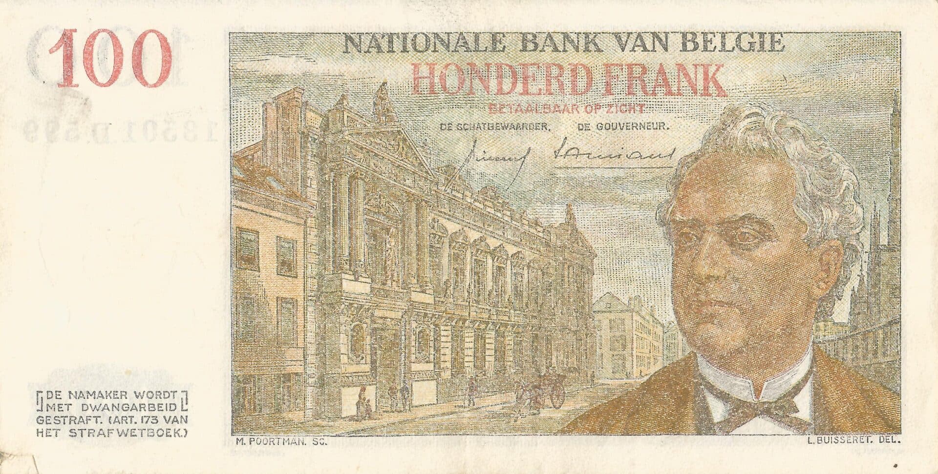 Bélgica 22 Belgica Pick 129c Reverso