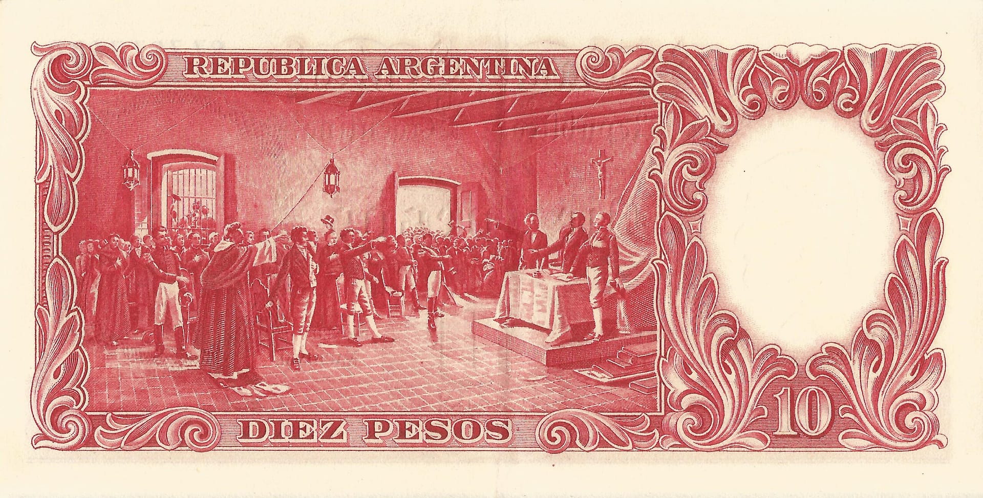 10-Banco Central San Martin - Libertad y Justicia (1942-1969) y Resellados a Pesos Ley (1969-1971) 39 Col 461b Reverso scaled