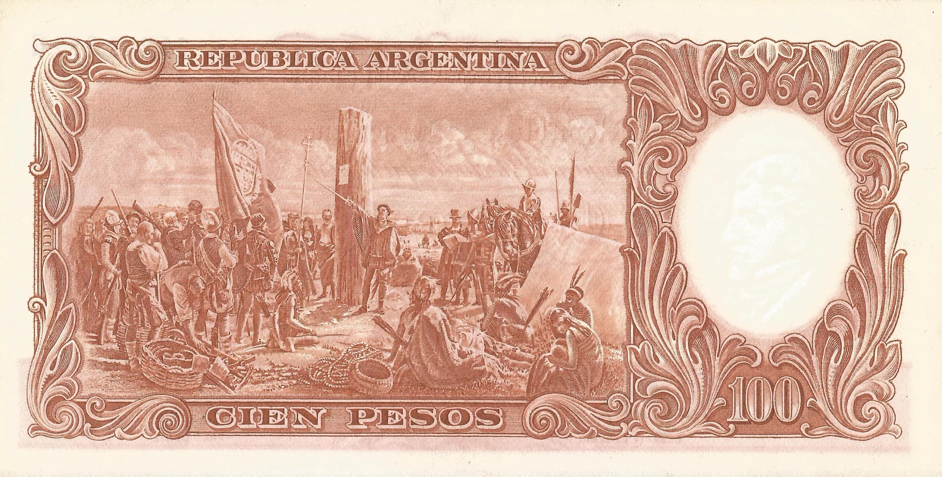 10-Banco Central San Martin - Libertad y Justicia (1942-1969) y Resellados a Pesos Ley (1969-1971) 105 Col 507b Reverso scaled