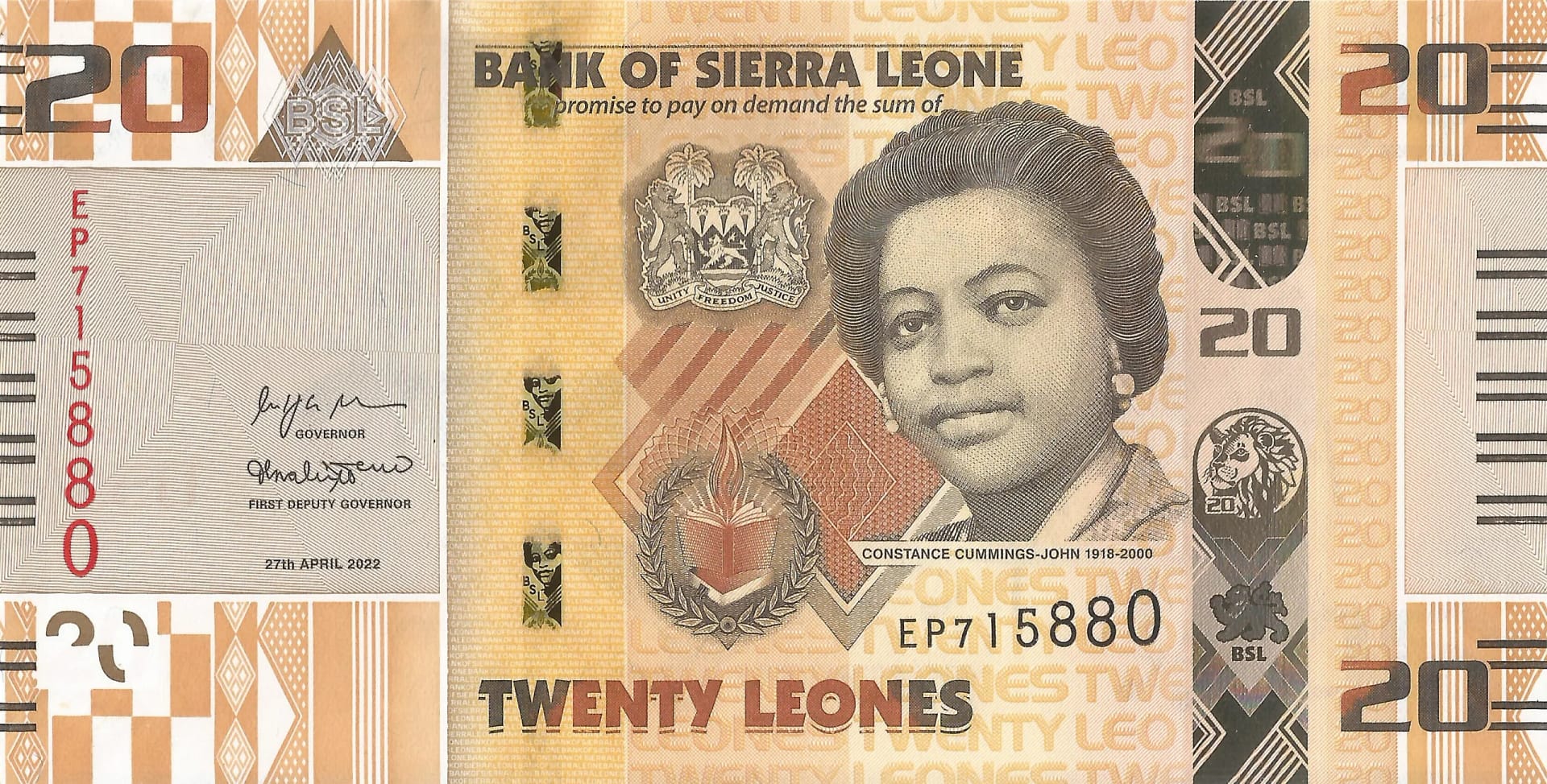 Sierra Leona 21 Pick Nuevo P 38a Anverso scaled