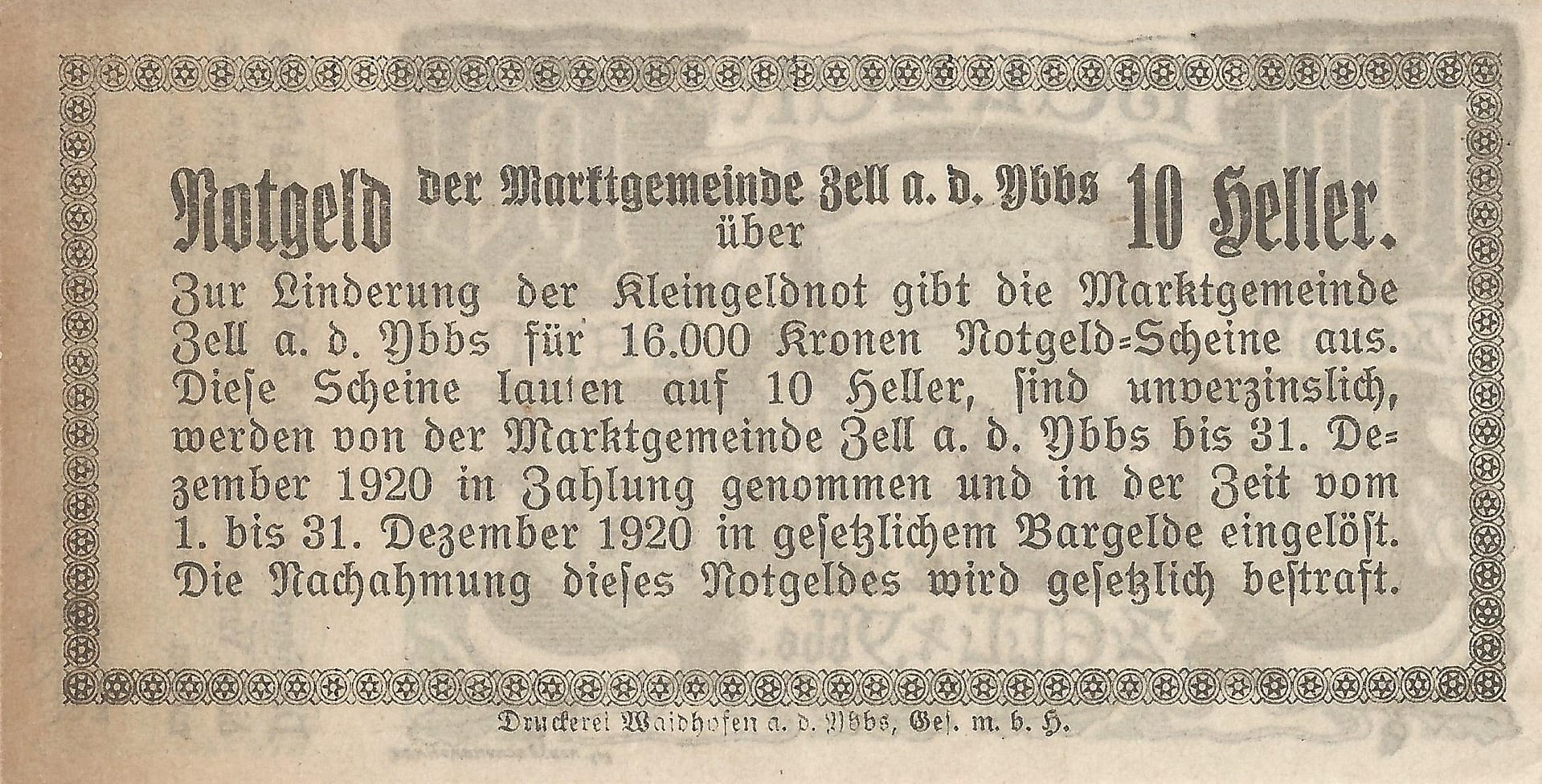 Notgeld - Z 2 JPR1272 10 Reverso