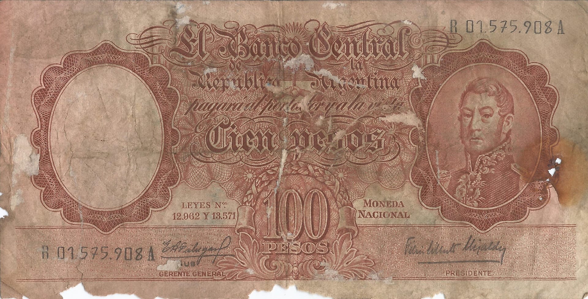 10-Banco Central San Martin - Libertad y Justicia (1942-1969) y Resellados a Pesos Ley (1969-1971) 91 Col 500R.2 Anverso scaled