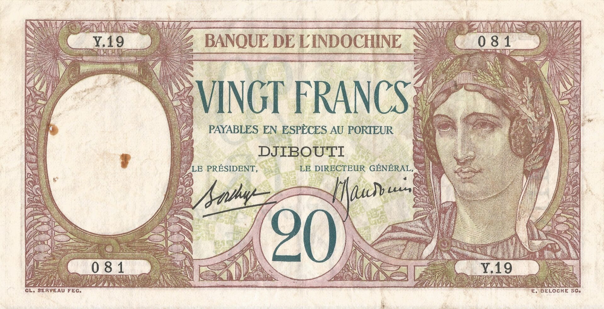 Somalia Francesa 4 Pick 7.b Anverso