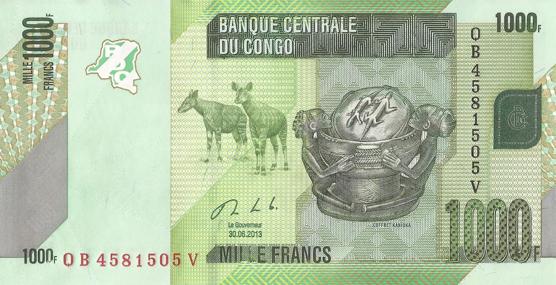 República Democrática del Congo 31 Pick 101b.2 Anverso scaled e1679342467394