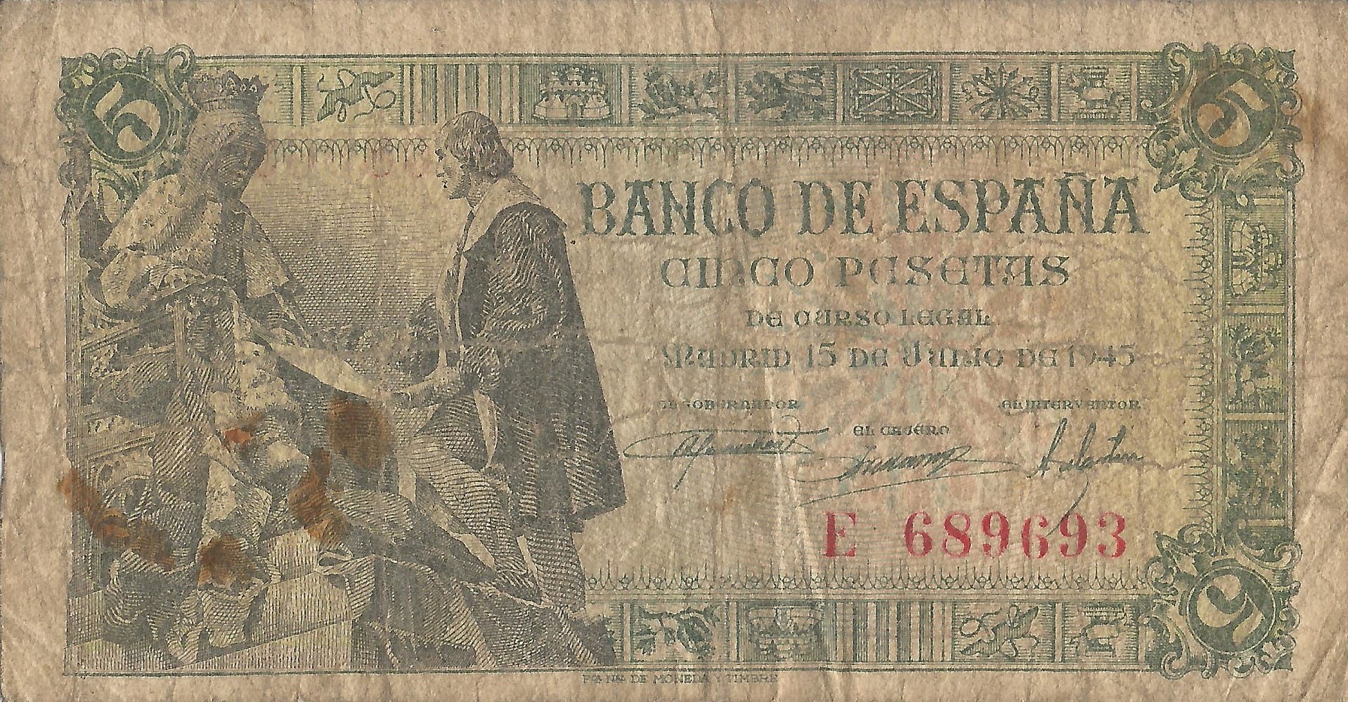 España 58 Pick 129a Anverso