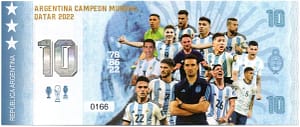 Fantasía 131 10 Billete conmemorativo 7mo Encuentro Arg Camp Qatar 2022 reverso jpg