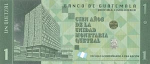 Guatemala 42 Pick 129a Nuevo Reverso