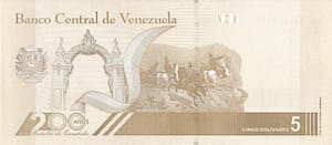 Venezuela 102 Pick 115a Reverso