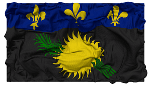 guadeloupe flag waves with realistic bump texture flag background 3d rendering free png