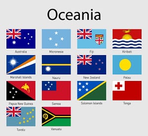 Oceanía 1 set of flags oceanian countries all oceania flag vector jpg