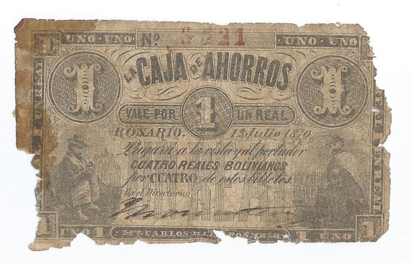 1-Ediciones Especiales Regionales y de Bancos Privados (1841-1904) 35 SFE 188b Anverso