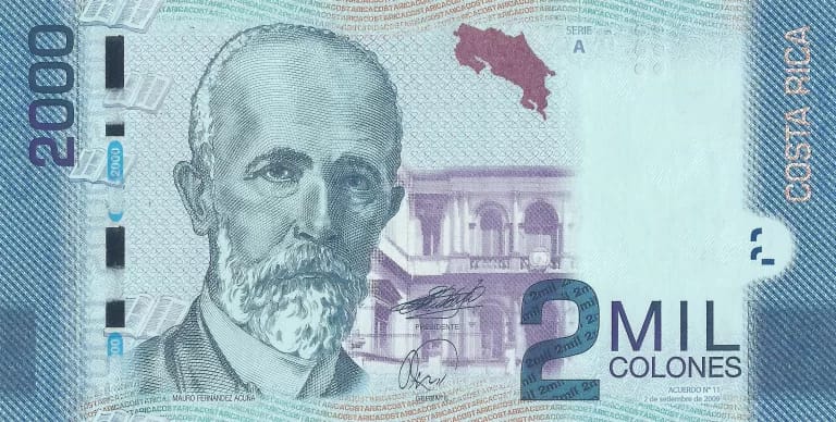 Costa Rica 36 Costa Rica Pick 275a Anverso