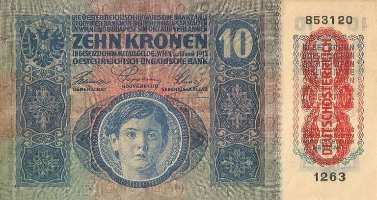 2-Coronas Austriacas 1918-1925 5 Pick 51a Anverso