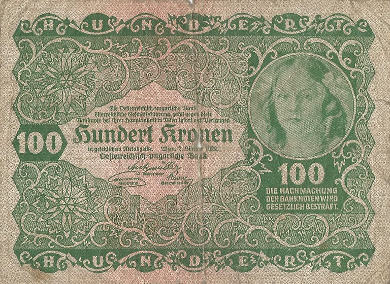 2-Coronas Austriacas 1918-1925 17 Pick 77 Anverso 1