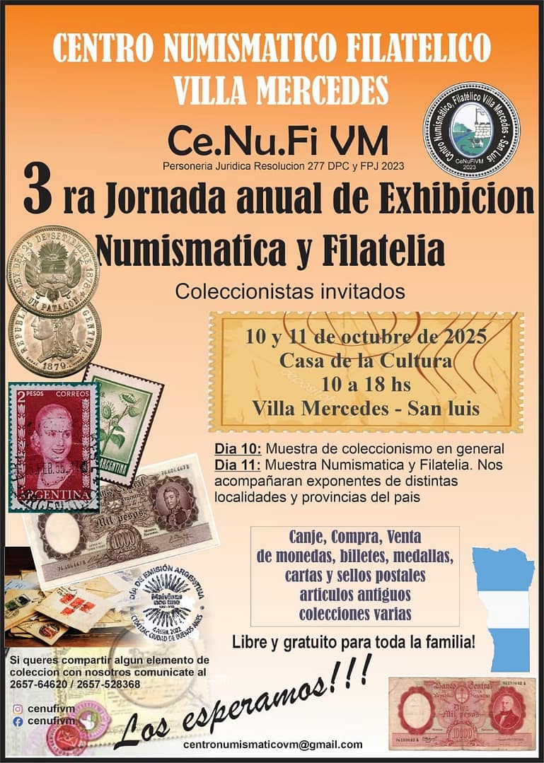 3ra Jornada Anual de Exposición Numismática y Filatélica – Centro Numismático Filatélico Villa Mercedes 3 97a15afd fbb7 49e5 aad3 040f9fda6dd2