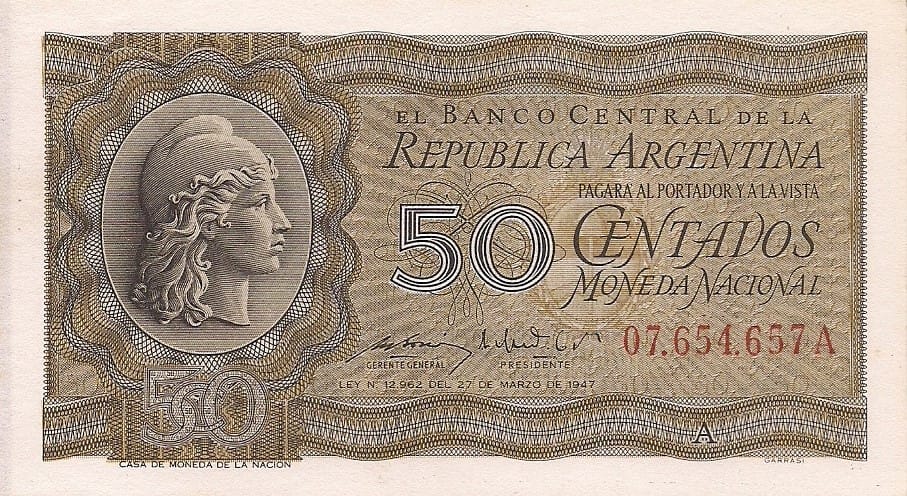 10-Banco Central San Martin - Libertad y Justicia (1942-1969) y Resellados a Pesos Ley (1969-1971) 3 Col 437 ad